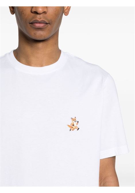 T-shirt Speedy Fox in bianco - MAISON KITSUNE uomo MAISON KITSUNÉ | MM00125KJ0008P100